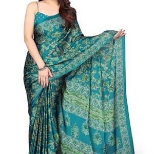 Women's Designer Chiffon Floral Leaf Printed Saree