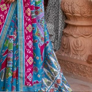 Patola Silk Cyan