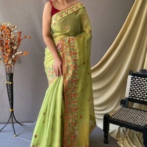 Red Kanzi Kerala Silk Wedding Saree
