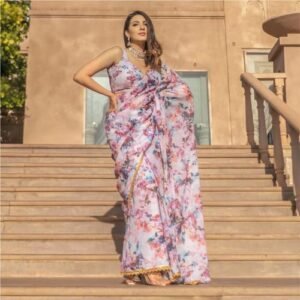 Purple Floral Design Saree